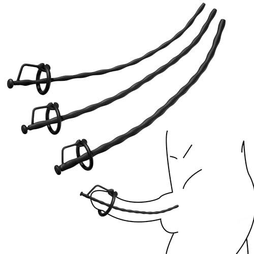 Beauty7 Silikon Sounding Penis Stick mit Penisring Harnröhren Plug mit Bohrung Penis Plug Männer Masturbation Sex Spielzeug – Größe: S+M+L EINWEG